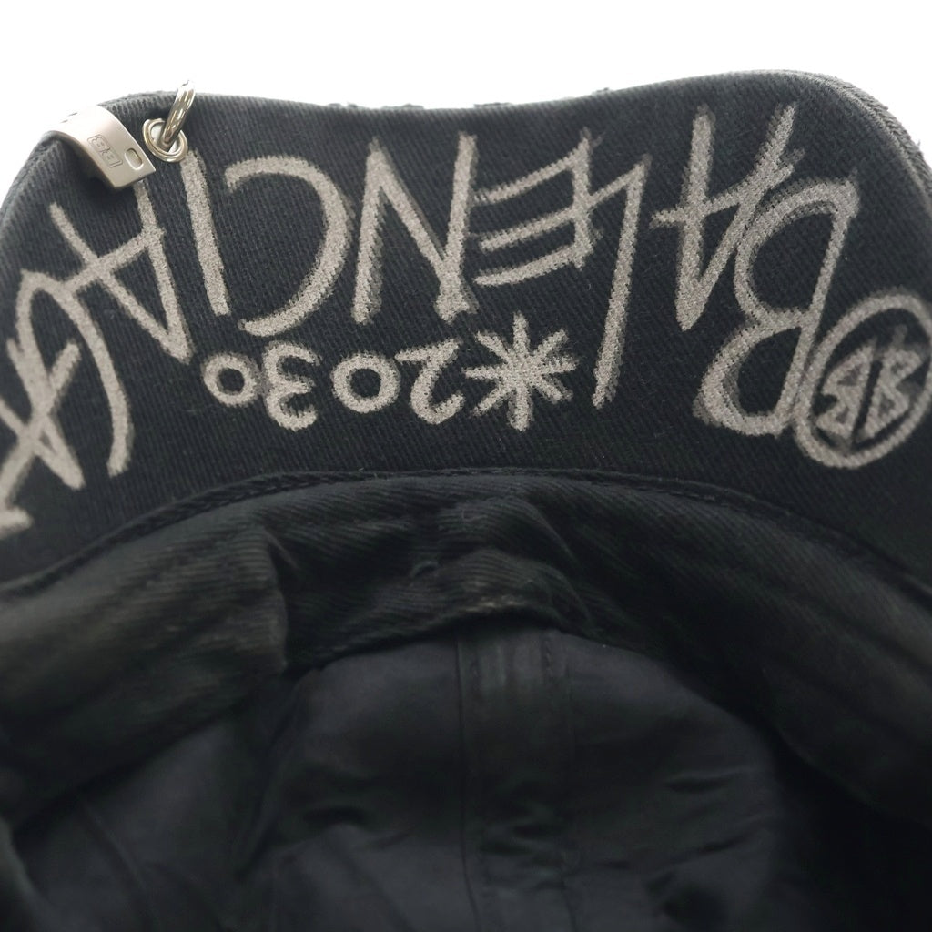BALENCIAGA(バレンシアガ) Destroyed BB Pierced Cap デストロイ ピアス ロゴエンブロイダリー キャップ 帽子 ブラック 661887 410B2