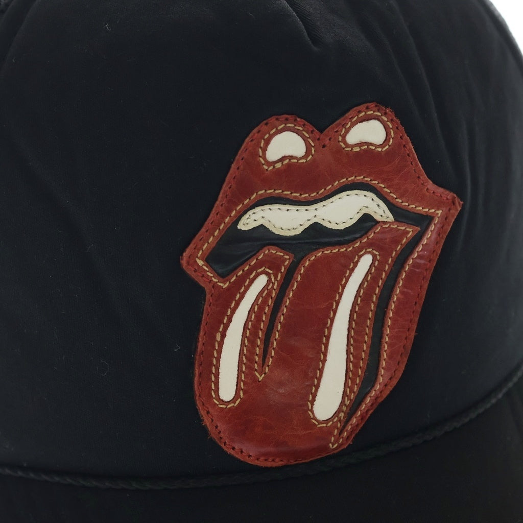 CHROME HEARTS(クロムハーツ) ×THE ROLLING STONES OLD TRUCKER CAP ローリングストーンズ オールド リップアンドタン クロスボール トラッカーキャップ 帽子 ブラック