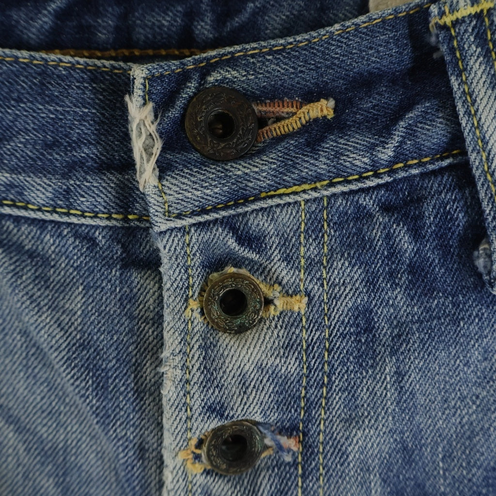 KAPITAL(キャピタル) DEFORMED SAROUEL DENIM SHORT スタッズ サルエル デニムショートパンツ インディゴ