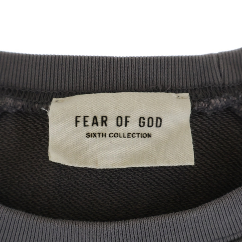 FEAR OF GOD(フィアオブゴッド) SIXTH COLLECTION バックロゴパッチ 半袖スウェット クルーネックトレーナー ブラウン