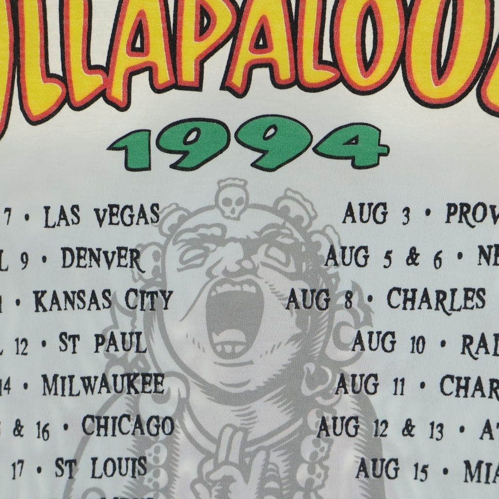 VINTAGE(ヴィンテージ) 90S VINTAGE LOLLAPALOOZA 1994 GIANT ヴィンテージ ロラパルーザ 両面プリントTシャツ 半袖クルーネックカットソー ホワイト