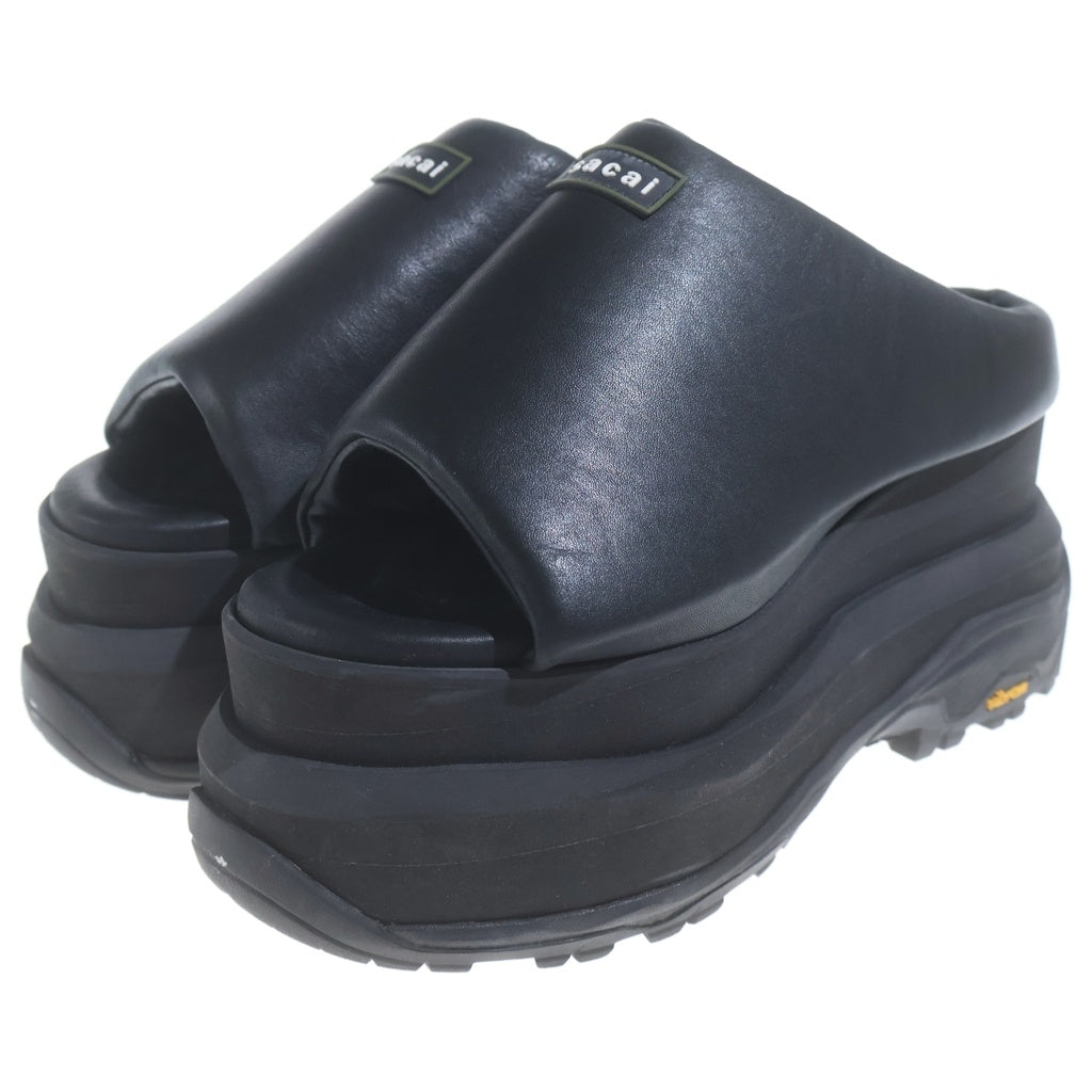 Sacai(サカイ) PADDED WEDGE MulesPLATFORM プラットフォームサンダル パデッドウェッジミュール ブラック 24-07175 レディース