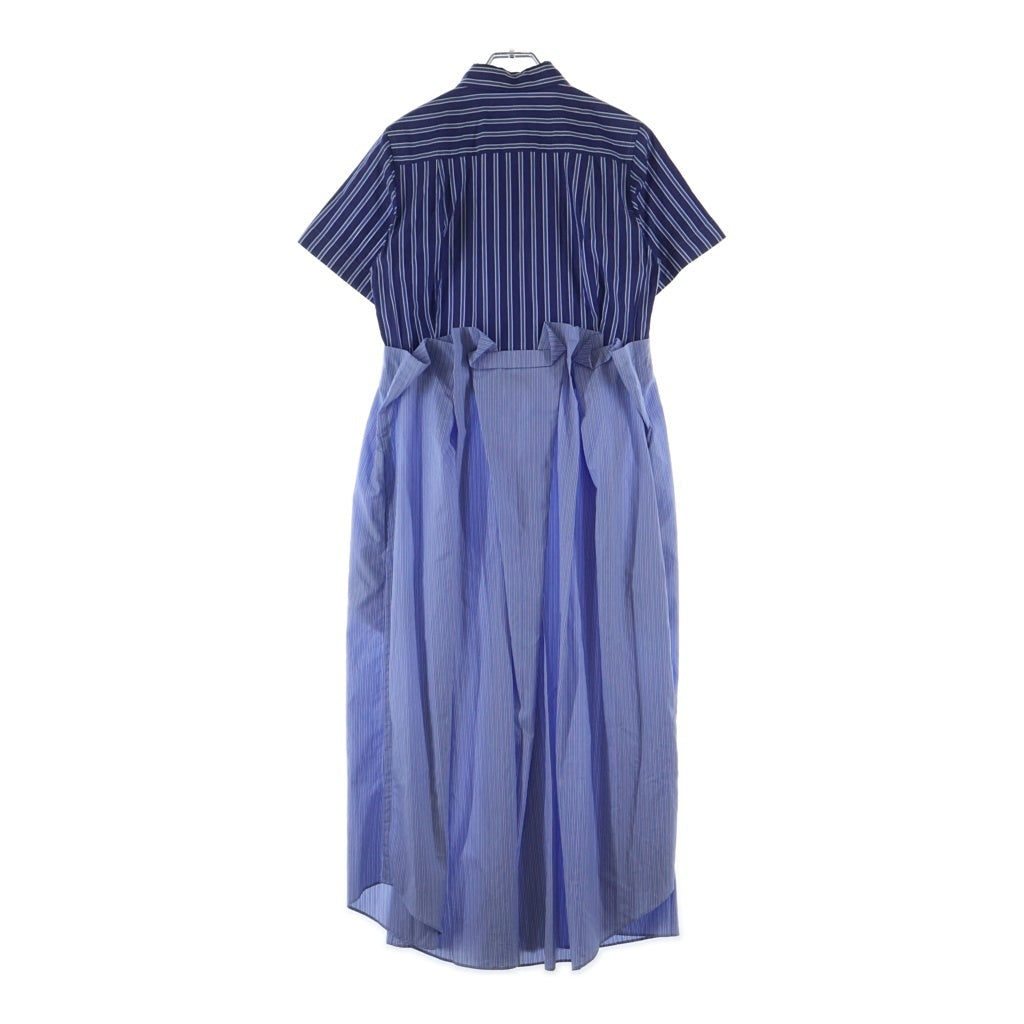 Sacai(サカイ) 21SS COTTON STRIPE DRESS コットンストライプドレスシャツ ワンピース ブルー 21-05569 レディース