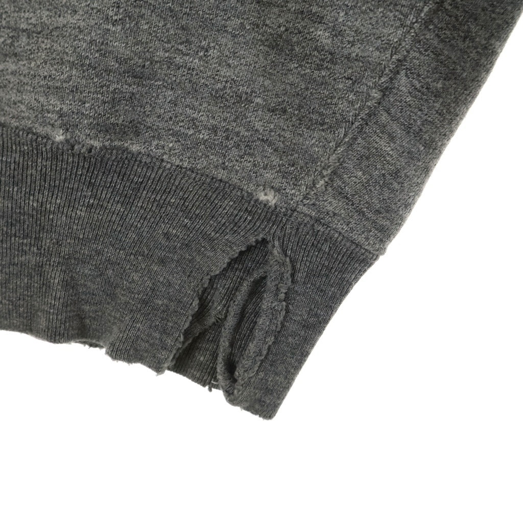 UNUSED(アンユーズド) 22AW Damaged Crewneck Sweatshirt バイオウォッシュ ダメージ加工 クルーネックスウェットシャツ トレーナー グレー US2268