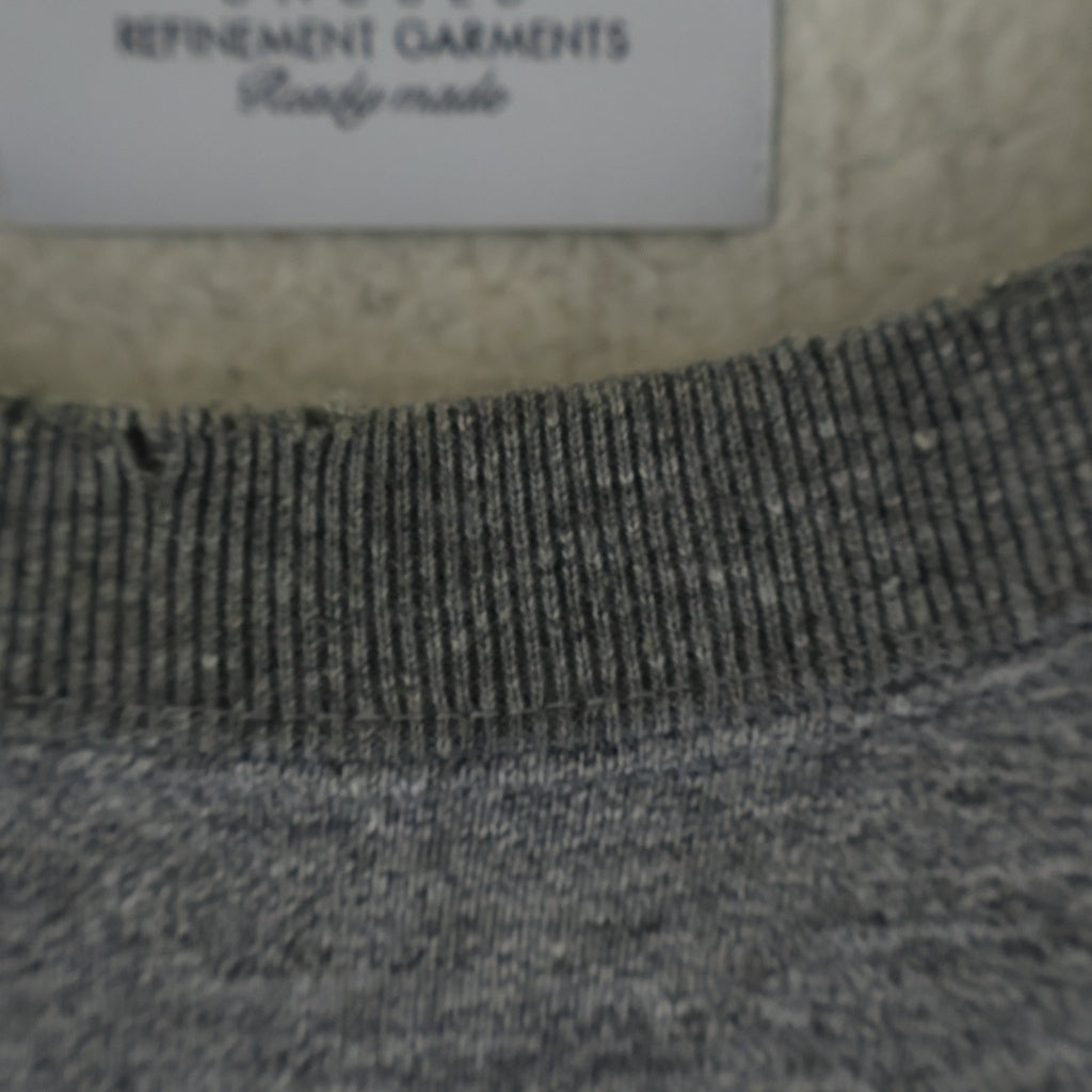 UNUSED(アンユーズド) 22AW Damaged Crewneck Sweatshirt バイオウォッシュ ダメージ加工 クルーネックスウェットシャツ トレーナー グレー US2268