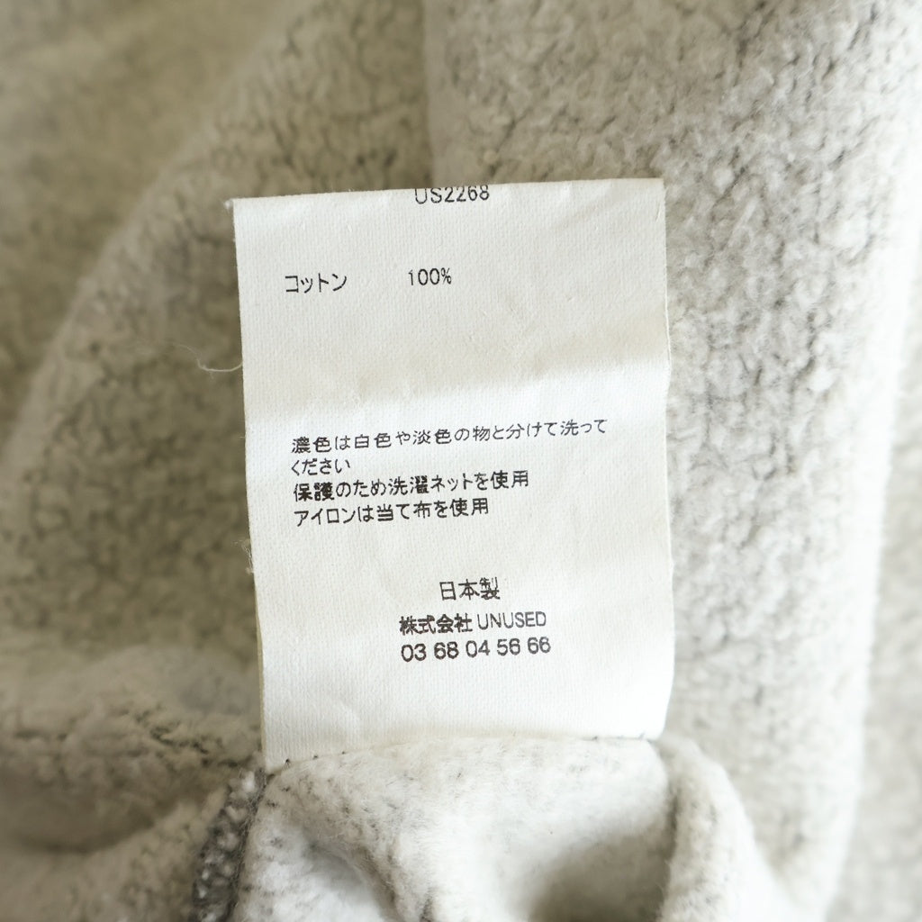 UNUSED(アンユーズド) 22AW Damaged Crewneck Sweatshirt バイオウォッシュ ダメージ加工 クルーネックスウェットシャツ トレーナー グレー US2268