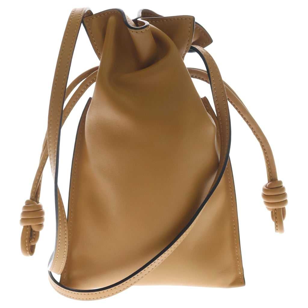 LOEWE(ロエベ) FLAMENCO POCKET フラメンコポケット レザー ロゴエンボス 巾着 バッグ ブラウン A411F10X01 レディース