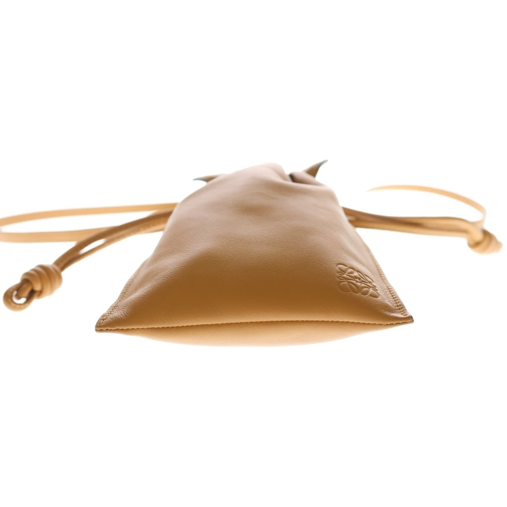 LOEWE(ロエベ) FLAMENCO POCKET フラメンコポケット レザー ロゴエンボス 巾着 バッグ ブラウン A411F10X01 レディース