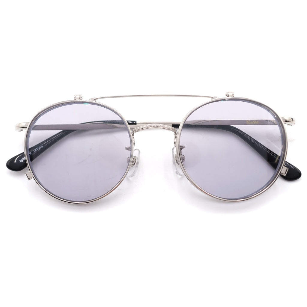 CALEE(キャリー) FLIP UP TYPE CIRCLE METAL GLASSES ＜EXCLUSIVE＞ フリップアップ サークルメタル サングラス シルバー/ブラック