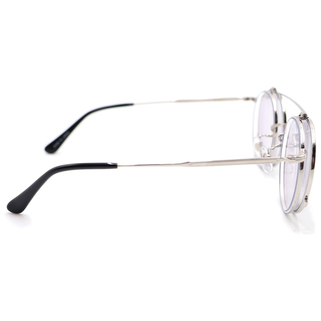 CALEE(キャリー) FLIP UP TYPE CIRCLE METAL GLASSES ＜EXCLUSIVE＞ フリップアップ サークルメタル サングラス シルバー/ブラック