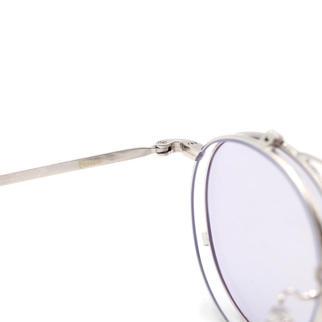 CALEE(キャリー) FLIP UP TYPE CIRCLE METAL GLASSES ＜EXCLUSIVE＞ フリップアップ サークルメタル サングラス シルバー/ブラック