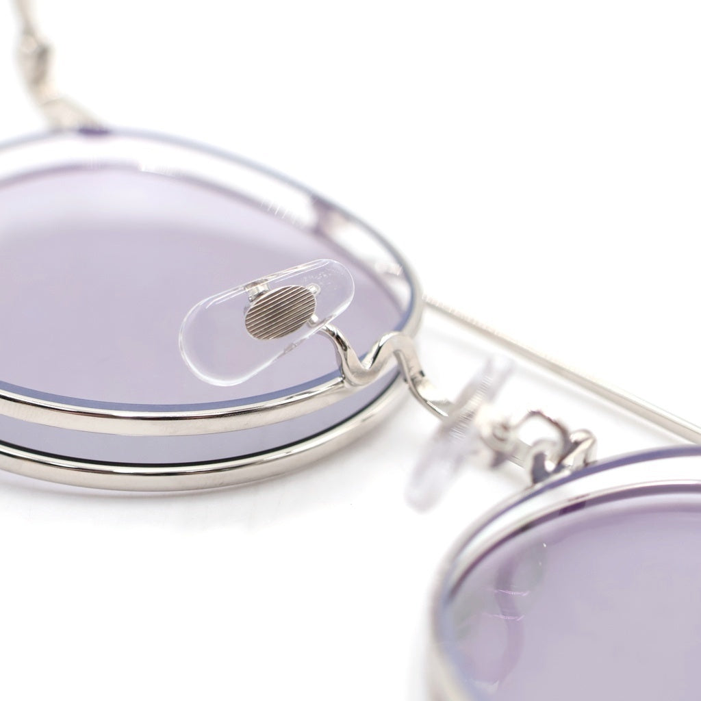 CALEE(キャリー) FLIP UP TYPE CIRCLE METAL GLASSES ＜EXCLUSIVE＞ フリップアップ サークルメタル サングラス シルバー/ブラック