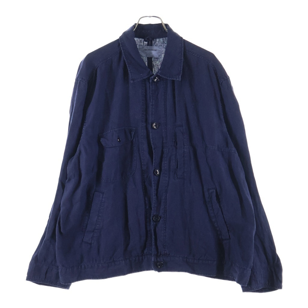 anachronorm(アナクローム) SULFUR DYED LINEN UTILITY JACKET 硫化染めリネン ユーティリティジャケット ネイビー