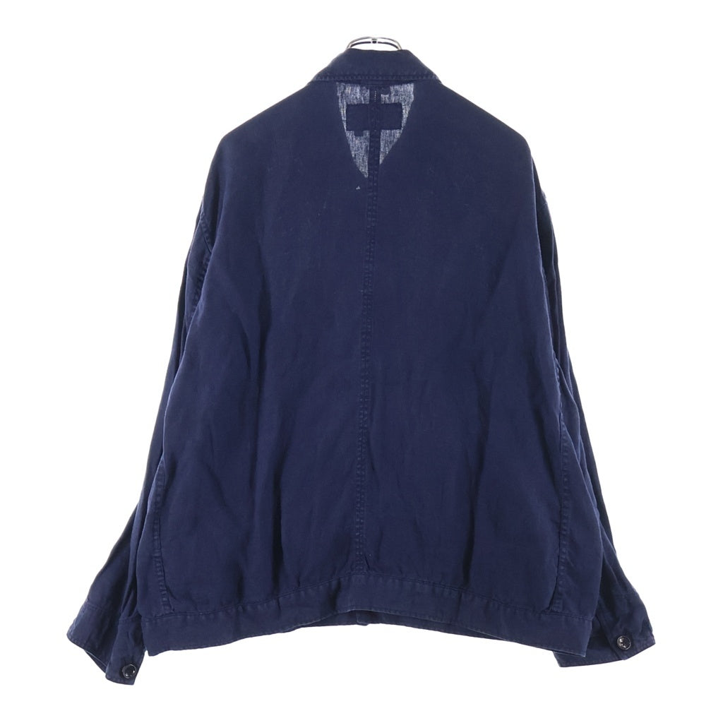 anachronorm(アナクローム) SULFUR DYED LINEN UTILITY JACKET 硫化染めリネン ユーティリティジャケット ネイビー