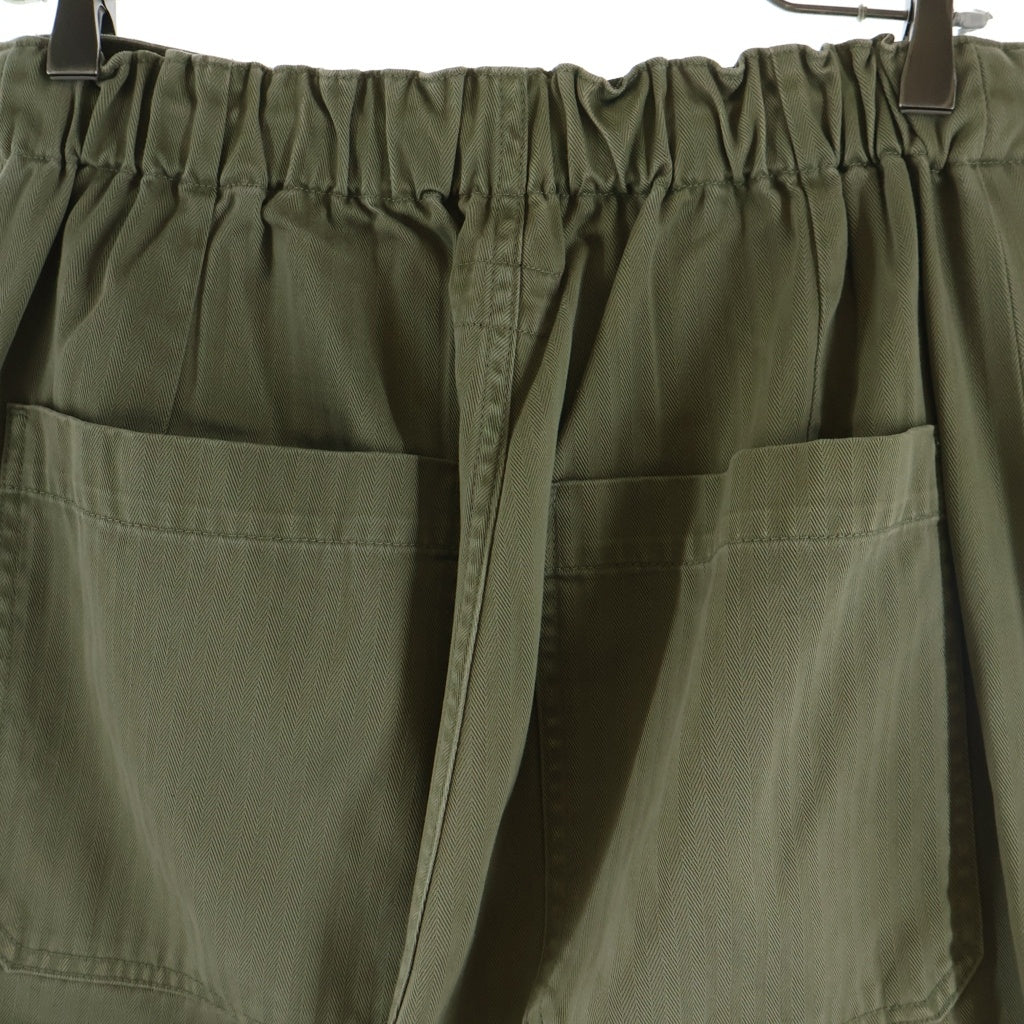 KAPITAL(キャピタル) Sulfur Herringbone Easy Baker Pants サイドスタッズ 硫化ヘリンボーンベイカーパンツ カーキ