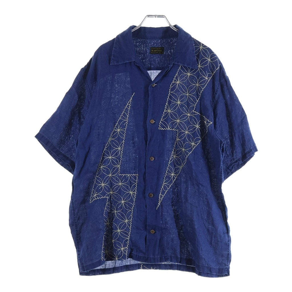 KAPITAL(キャピタル) Thunder Sashiko French Cloth Linen Aloha Shirt サンダー刺し子 フレンチクロスリネン アロハシャツ