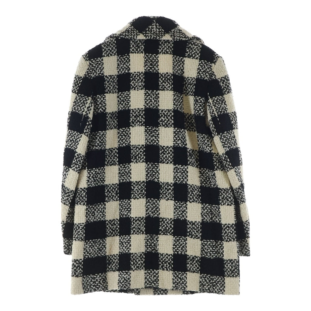 CHANEL(シャネル) ツイード ブロックチェック ダブルコート P54393V37464 ホワイト/ブラック レディース