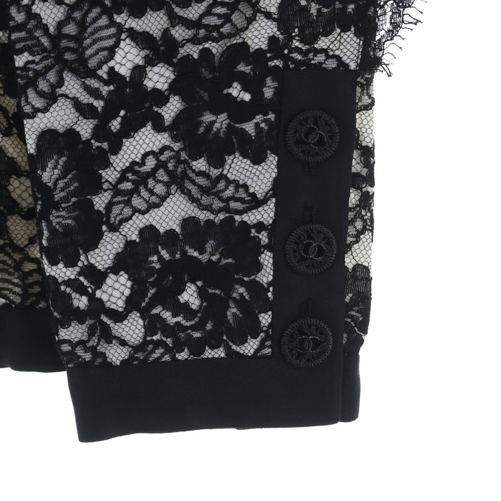 CHANEL(シャネル) 総レース ショールカラージャケット ホワイト/ブラック P47451W05443 メンズサイズ