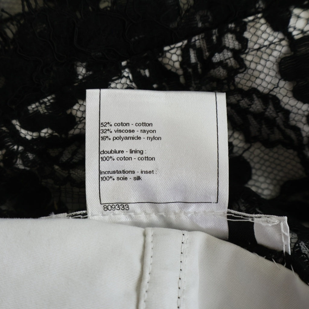 CHANEL(シャネル) 総レース ショールカラージャケット ホワイト/ブラック P47451W05443 メンズサイズ