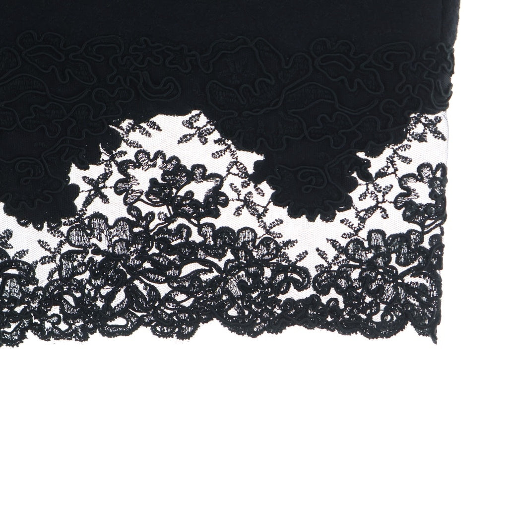 ERMANNO SCERVINO(エルマンノシェルヴィーノ) ウール 花柄フリル スカート ブラック D352O339PWE レディース