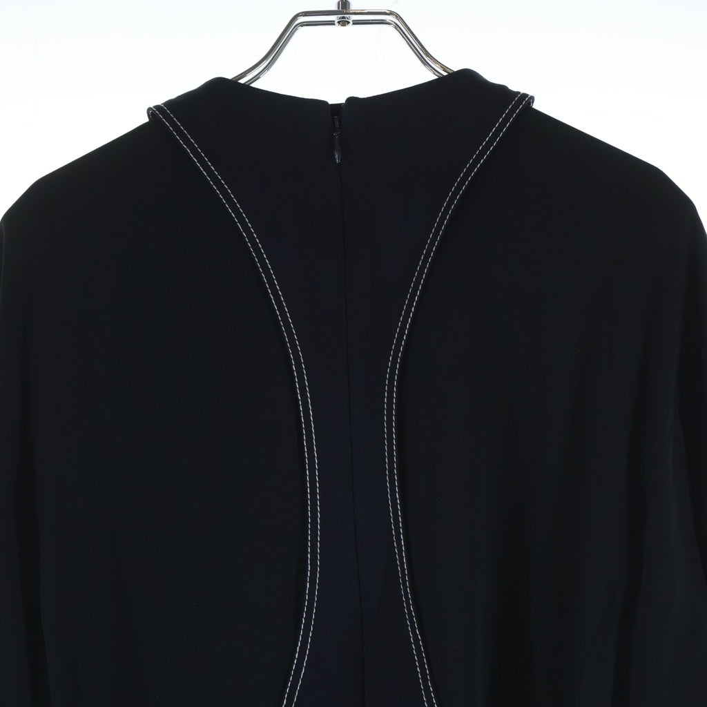 MARNI(マルニ) ベルト付き バックジップアップ レイヤード半袖ドレス ワンピース レディース ネイビー ABMA0148CQ-TV285