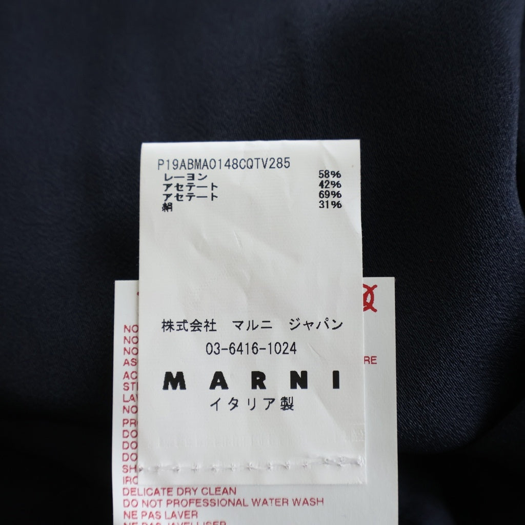 MARNI(マルニ) ベルト付き バックジップアップ レイヤード半袖ドレス ワンピース レディース ネイビー ABMA0148CQ-TV285