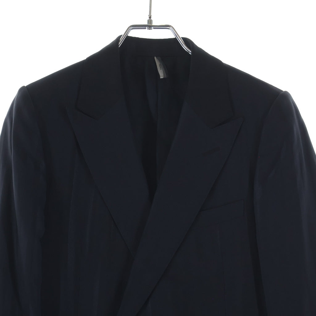 Dior HOMME(ディオールオム) 06SS ストライプ 5B ダブル ウール レーヨン混 テーラードジャケット ブラック/ブルー 6EF1026655 レディース