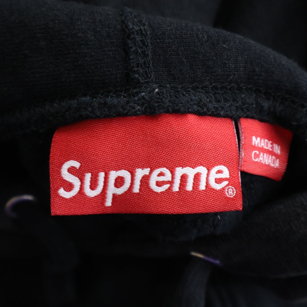 SUPREME(シュプリーム) 21AW Arabic Logo Hooded Sweatshirt アラビック ロゴ エンブロイダリー プルオーバースウェットパーカー フーディー ブラック
