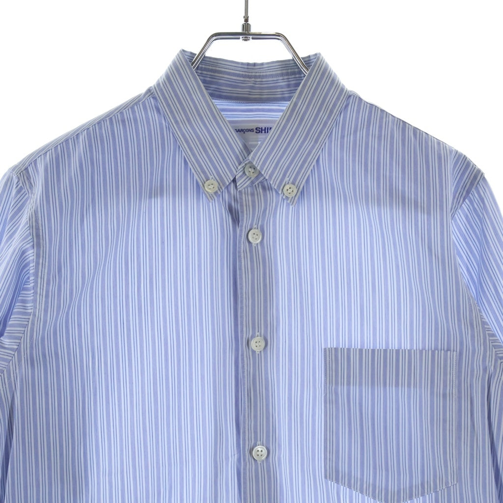 COMME des GARCONS SHIRT(コムデギャルソンシャツ) マルチストライプ ボタンダウン コットン 長袖シャツ ブルー CDGS6ST