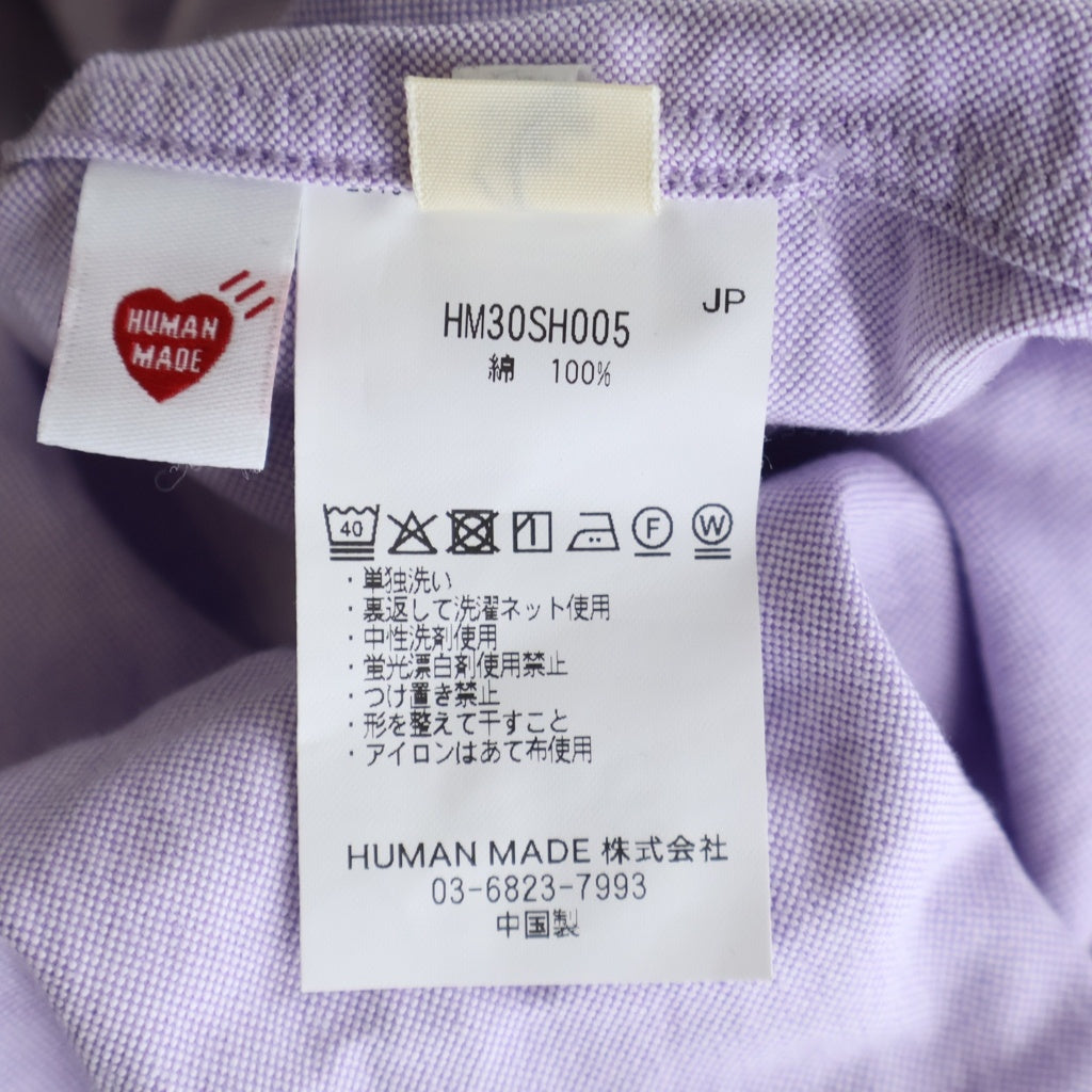 HUMAN MADE(ヒューマンメイド) 25AW OXFORD BD L/S SHIRT オックスフォードボタンダウン 長袖シャツ パープル HM30SH005
