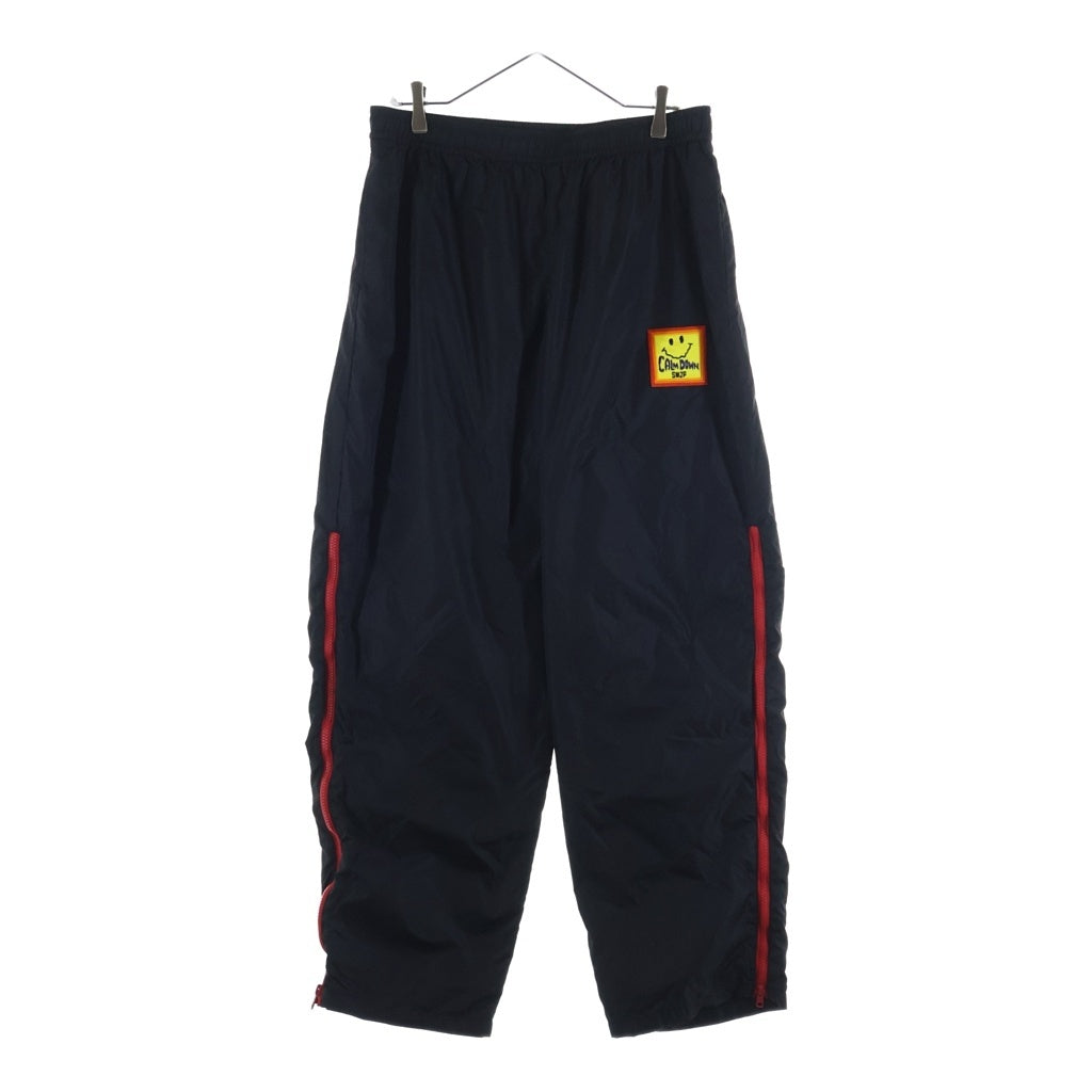 NO BRAND(ノーブランド) SWJP 26SS 2001 NYLON ZIP PANTS エスダブリュージェーピー ナイロン ジップ ロゴ エンブロイダリー パンツ ブラック SW-26SS-20