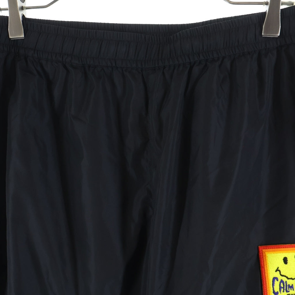 NO BRAND(ノーブランド) SWJP 26SS 2001 NYLON ZIP PANTS エスダブリュージェーピー ナイロン ジップ ロゴ エンブロイダリー パンツ ブラック SW-26SS-20
