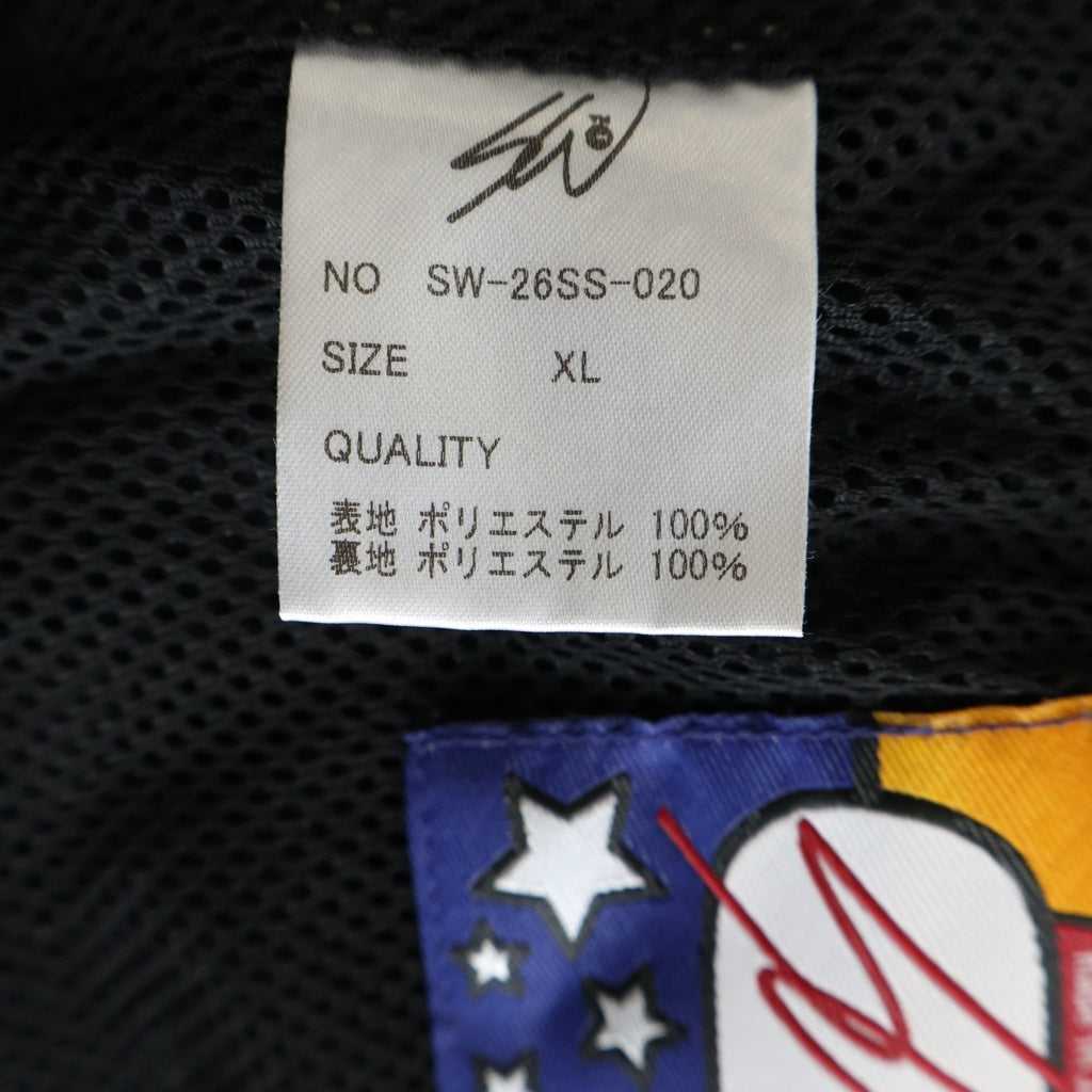 NO BRAND(ノーブランド) SWJP 26SS 2001 NYLON ZIP PANTS エスダブリュージェーピー ナイロン ジップ ロゴ エンブロイダリー パンツ ブラック SW-26SS-20