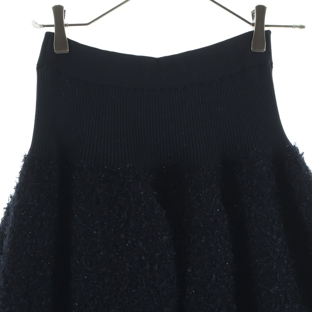 CFCL(シーエフシーエル) POTTERY REEF LUXE SKIRT ポタリー リーフ リュクスポリエステル ナイロン ラメ加工 ロングスカート ブラック レディース CF008KG166