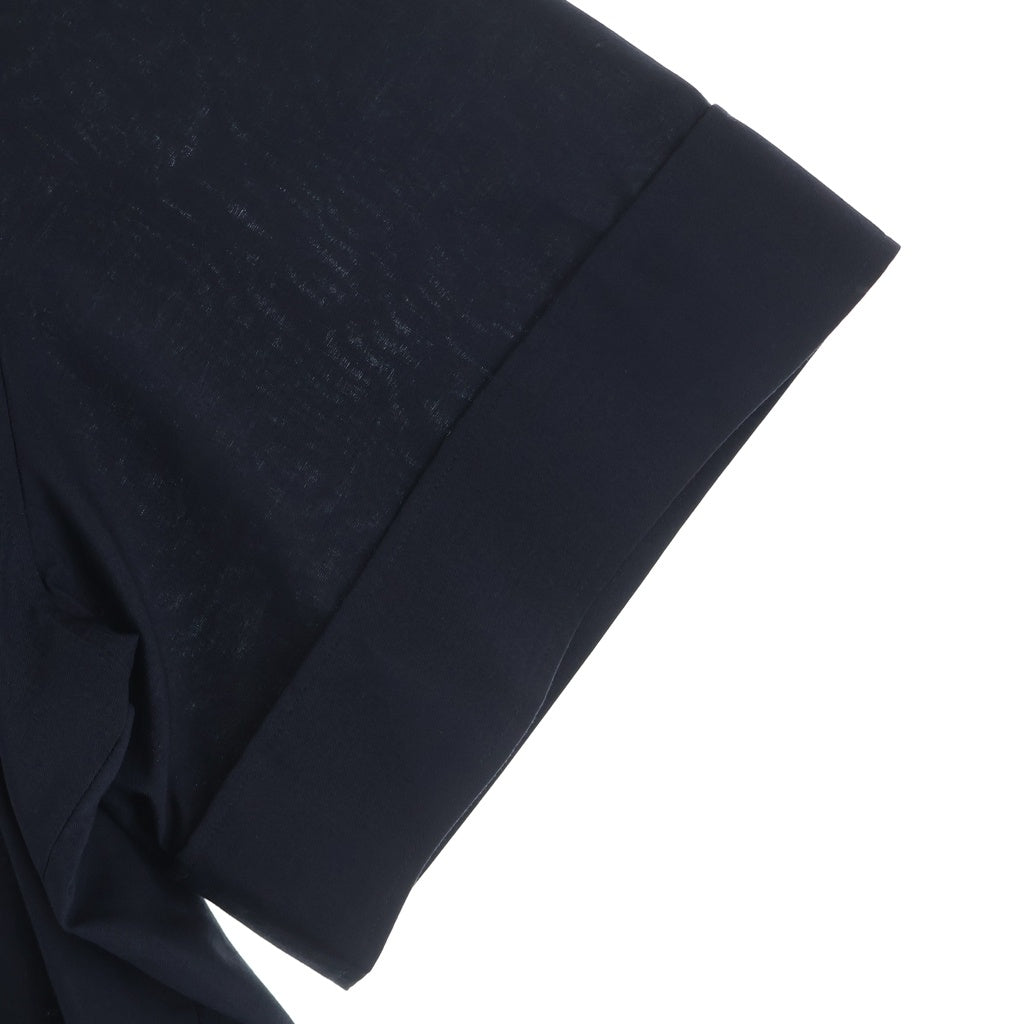 THE RERACS(ザ リラクス) 25SS ポリエステル スタンドカラー スナップボタン 半袖シャツ ブラック 25SS-REBL-468-IDSP-L