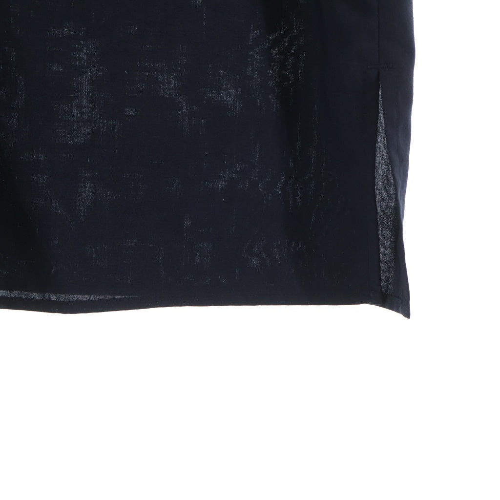 THE RERACS(ザ リラクス) 25SS ポリエステル スタンドカラー スナップボタン 半袖シャツ ブラック 25SS-REBL-468-IDSP-L