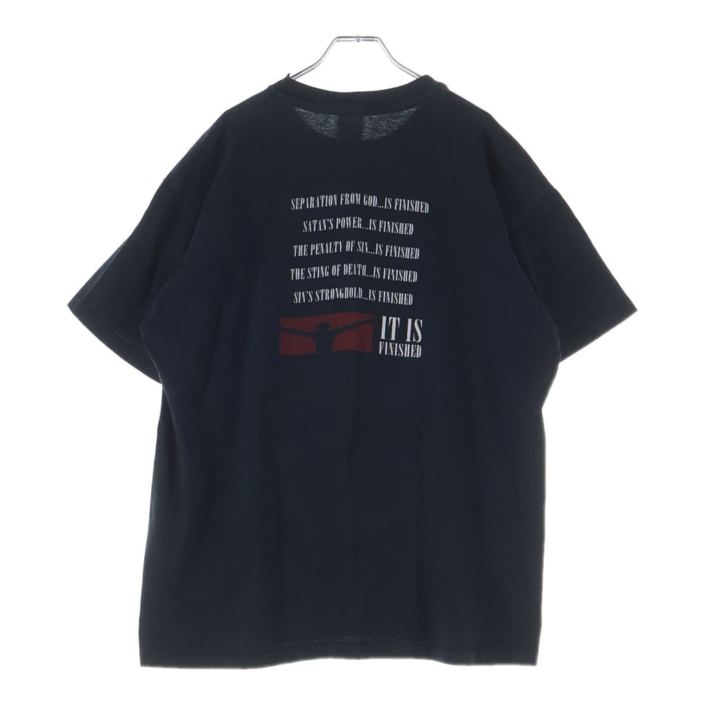 VINTAGE(ヴィンテージ) 90S VINTAGE JESUS IT IS FINISHED TEE ANVIL ヴィンテージ ジーザス イエスキリスト グラフィックプリントTシャツ 半袖クルーネックカットソー ブラック