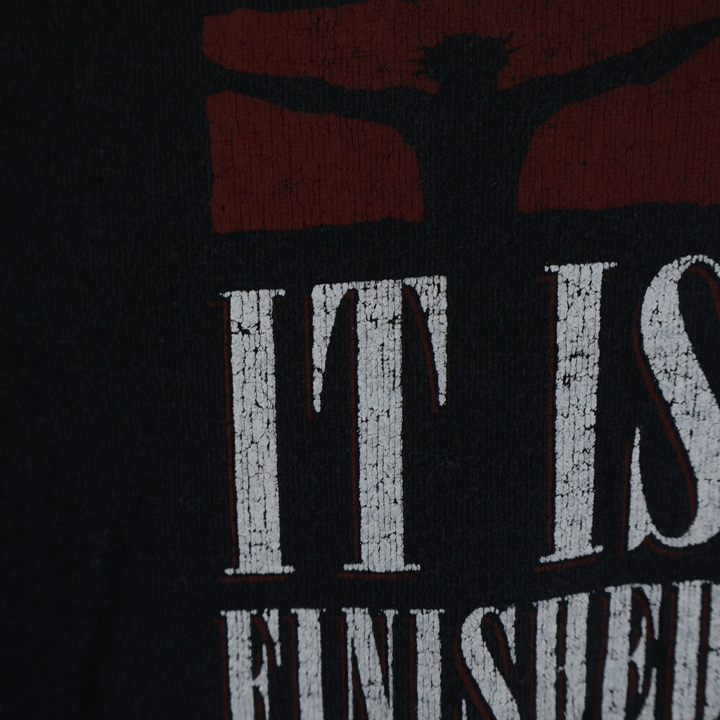 VINTAGE(ヴィンテージ) 90S VINTAGE JESUS IT IS FINISHED TEE ANVIL ヴィンテージ ジーザス イエスキリスト グラフィックプリントTシャツ 半袖クルーネックカットソー ブラック