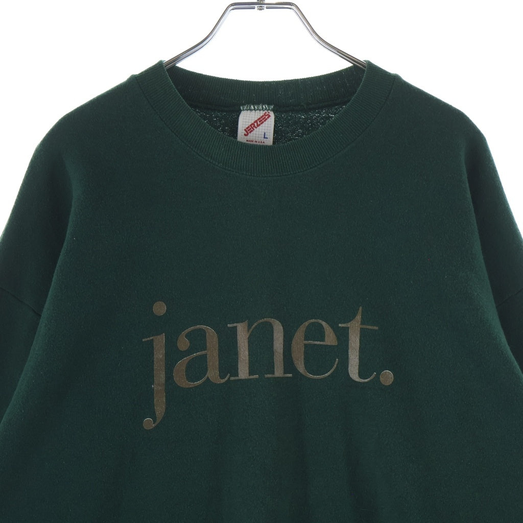 VINTAGE(ヴィンテージ) 90S VINTAGE JANET JACKSON SWEATSHIRT JERZEES ヴィンテージ ジャネットジャクソン フロントプリント クルーネックスウェットトレーナー グリーン