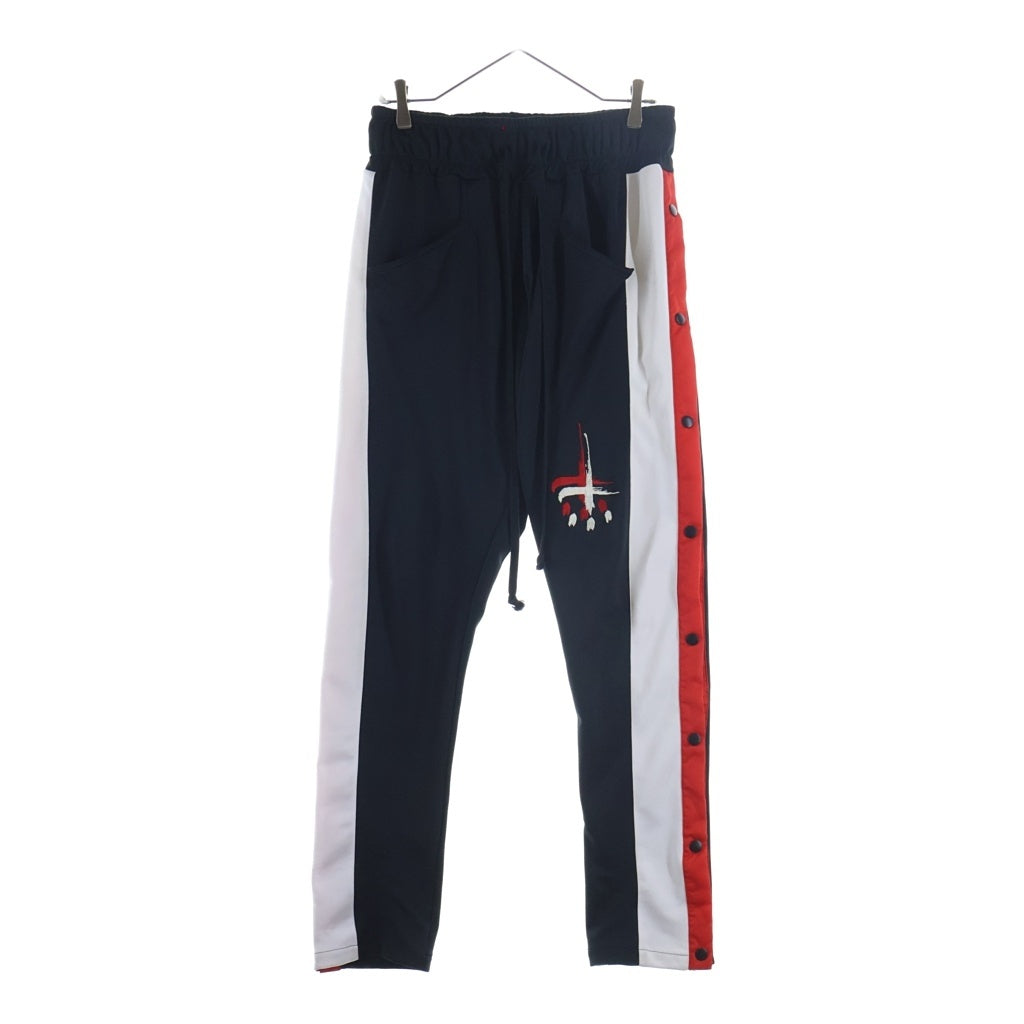 cvtvlist(カタリスト) 21AW LOYAL FLASH LIMITED CTLS SIDE SNAP PANTS ロイヤルフラッシュ ロゴエンブロイダリー サイドスナップ トラックパンツ ブラック