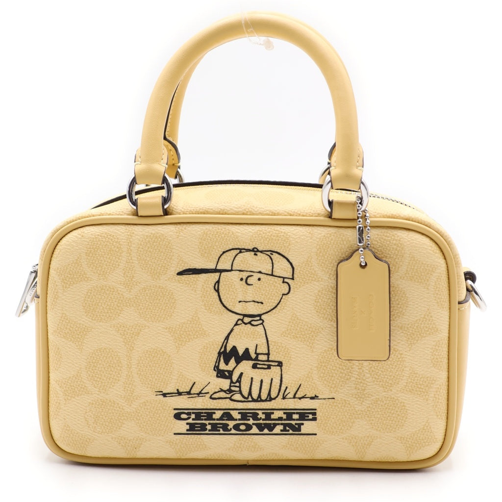 COACH(コーチ) ×PEANUTS SATCHEL CROSSBODY BAG SIGNATURE CANVAS CHARLIE BROWN 2WAY ショルダーハンドバッグ レディース