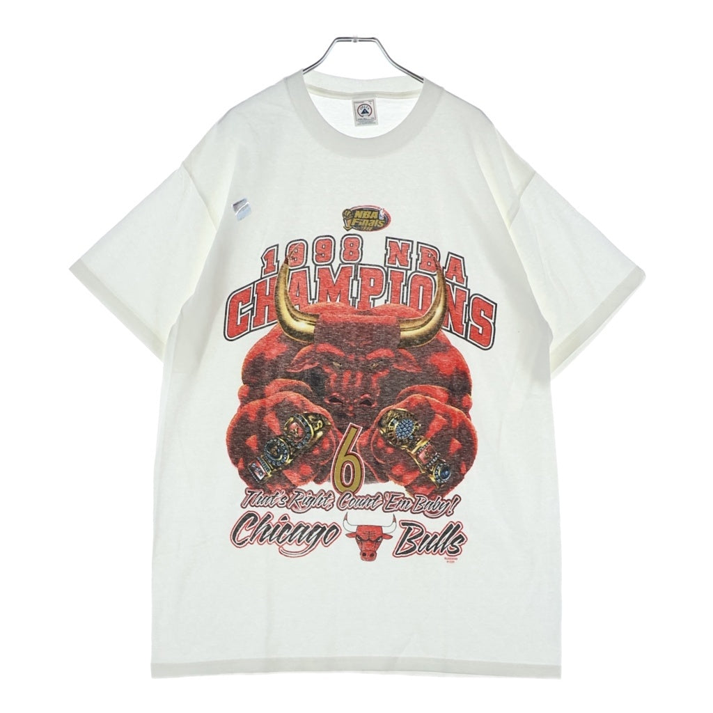 VINTAGE(ヴィンテージ) 90S VINTAGE DEADSTOCK 1998 NBA CHICAGO BULLS ヴィンテージ デッドストック シカゴブルズ クルーネック 半袖Tシャツ カットソー ホワイト/レッド