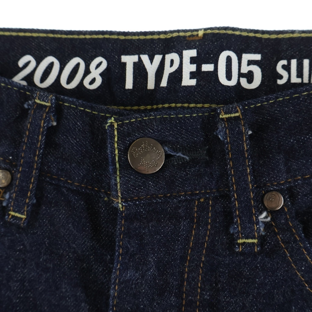 A BATHING APE(アベイシングエイプ) 2008 TYPE-05 SLIM TAPER ジッパーフライ スリム テーパード デニム パンツ インディゴ 001DPA301009X レディース