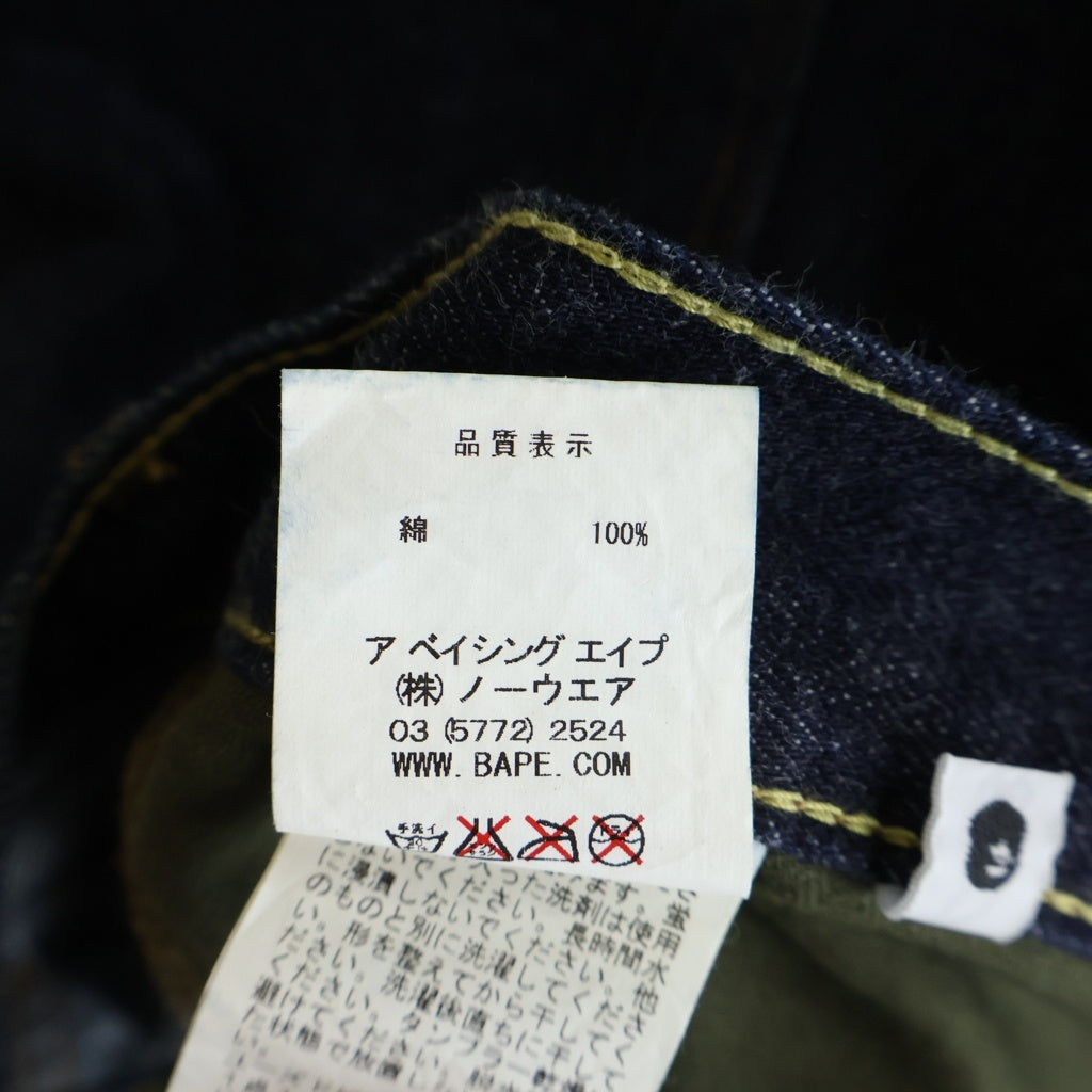 A BATHING APE(アベイシングエイプ) 2008 TYPE-05 SLIM TAPER ジッパーフライ スリム テーパード デニム パンツ インディゴ 001DPA301009X レディース