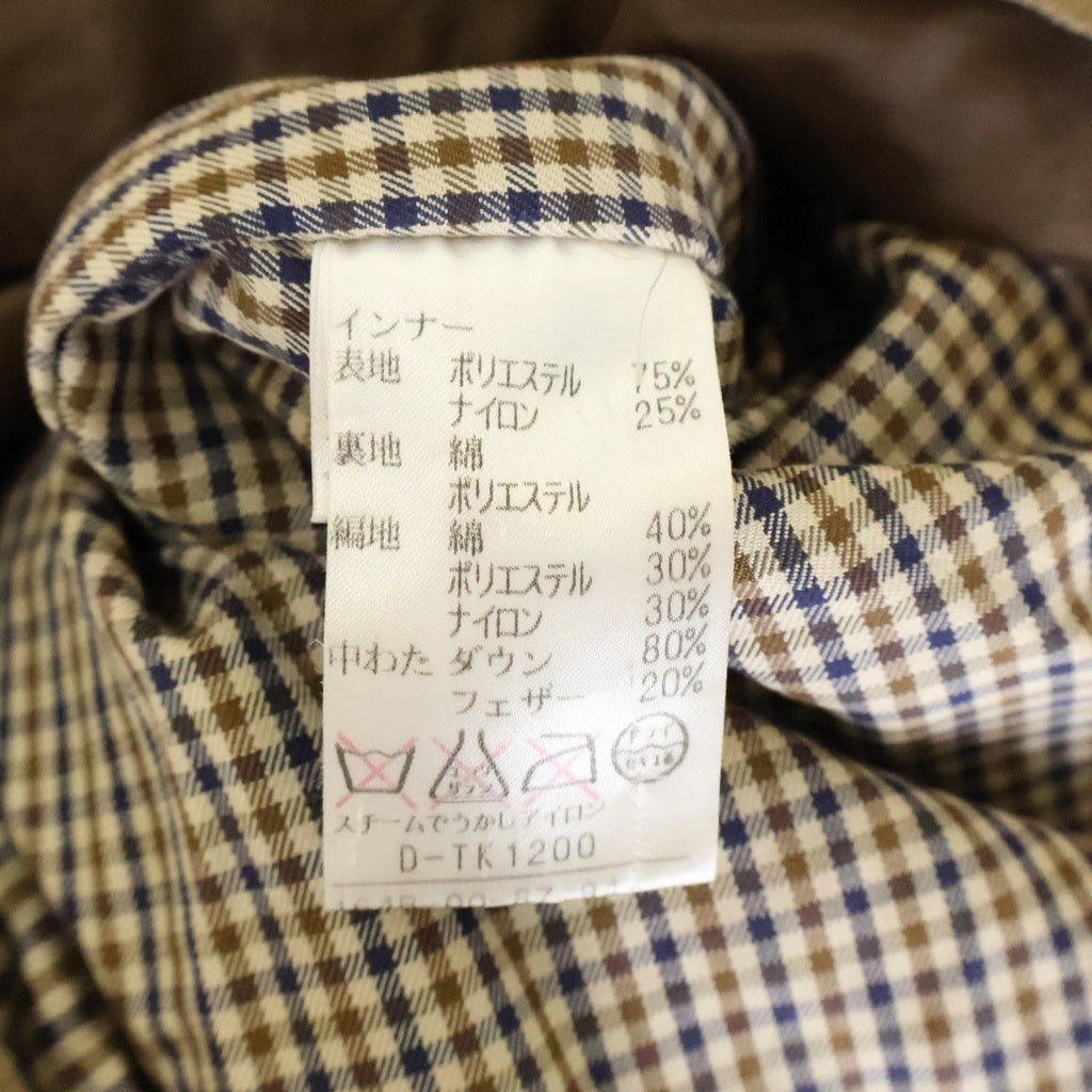 Aquascutum(アクアスキュータム) チェック柄ダウンライナー付き ジップアップ フーデッドミリタリーコート ブラウン 168-00-94 レディース