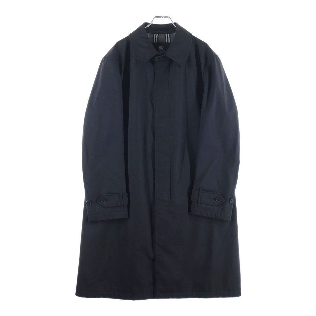 BURBERRY BLACK LABEL(バーバリー ブラックレーベル) ナイロン ステンカラー ロングコート ブラック BMA06-704-09