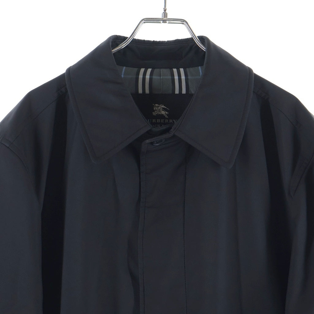 BURBERRY BLACK LABEL(バーバリー ブラックレーベル) ナイロン ステンカラー ロングコート ブラック BMA06-704-09