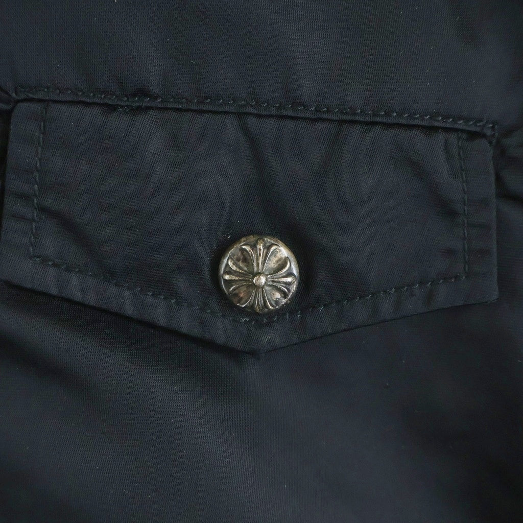 CHROME HEARTS(クロムハーツ) ナイロン ダガージップ ガンスリンガー フーデッドベスト ライダース パーカー ブラック