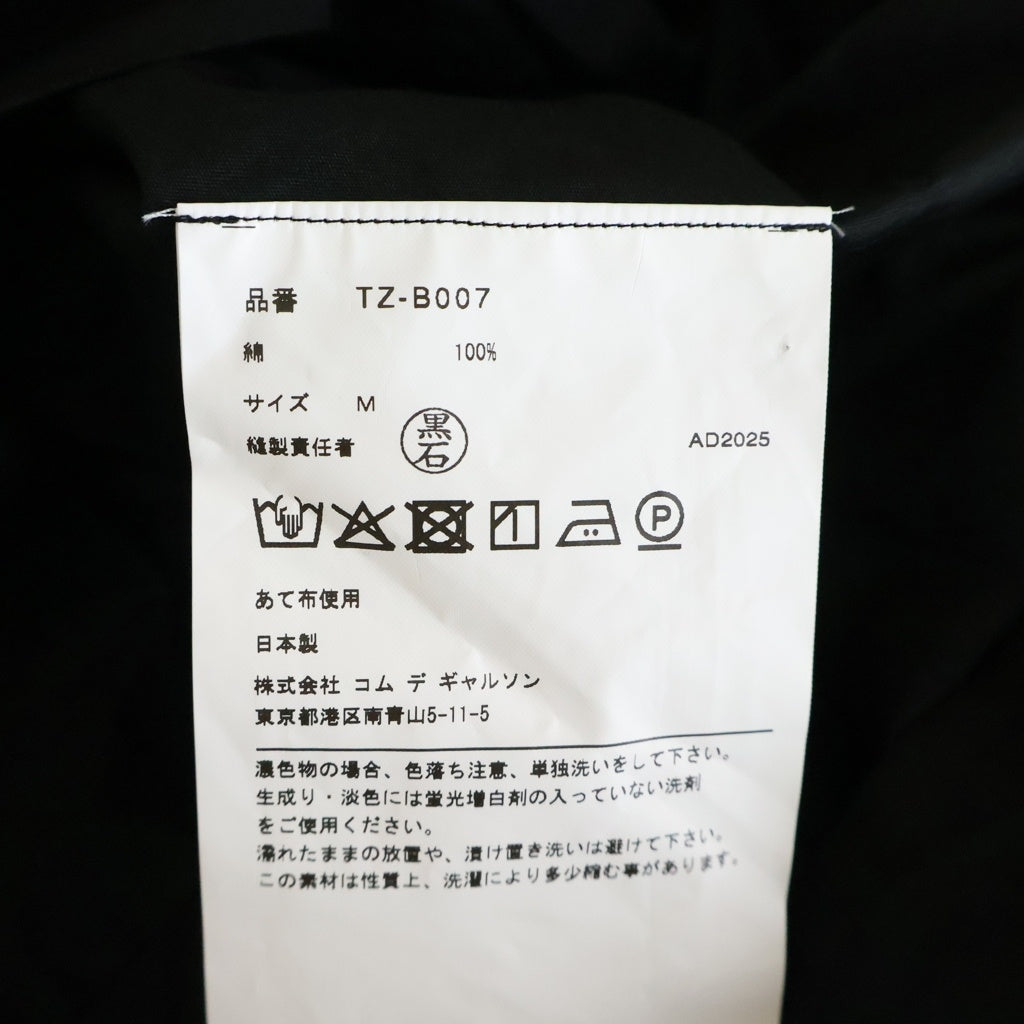 TAO COMME des GARCONS(タオコムデギャルソン) AD2025 ラウンドカラー ロングスリーブ コットンシャツ レディース ブラック TZ-B007