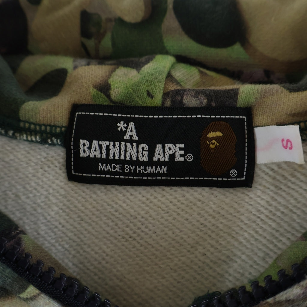 A BATHING APE(アベイシングエイプ) リアルツリー ラグランスリーブ フルジップアップパーカー フーディー レディース カーキ